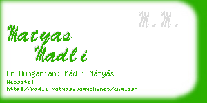 matyas madli business card
