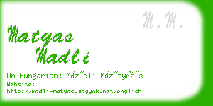 matyas madli business card